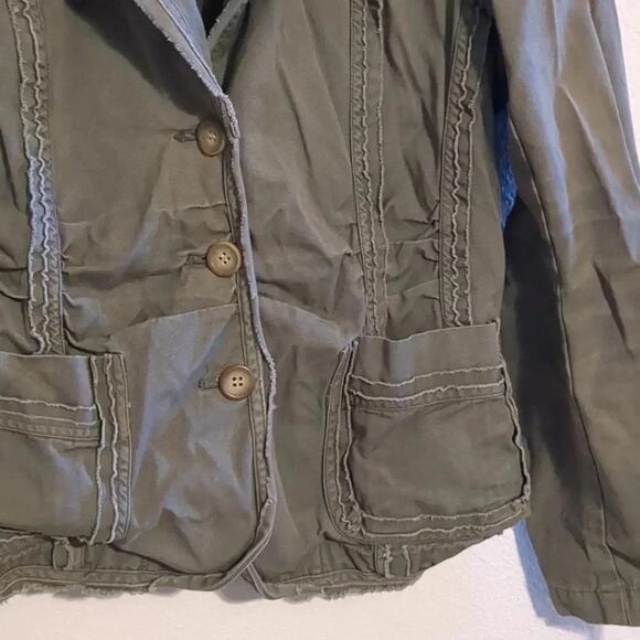 Sundance Green distressed army jacket lagenlook 6 - Picture 4 of 6